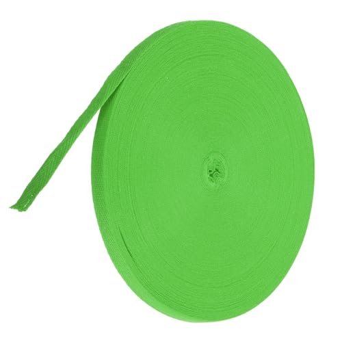 TA-VIGOR Baumwoll-Twillband, 10 mm, 45,7 m, Schrägband, Wimpelband, weiches natürliches Fischgrätenmuster, Gurtband, Rolle zum Nähen, Schneidern, Geschenkverpacken, Basteln, Bambusgrün von TA-VIGOR