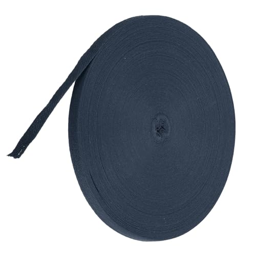TA-VIGOR Baumwoll-Twillband, 10 mm, 45,7 m, Schrägband, Wimpelband, weiches natürliches Fischgrätenmuster, Gurtband, Rolle zum Nähen, Schneidern, Geschenkverpacken, Basteln, Blau, Lila von TA-VIGOR