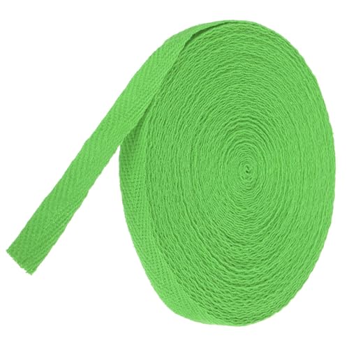 TA-VIGOR Baumwoll-Twillband, 10 mm, 9,1 m, Schrägband, Wimpelband, weiches natürliches Fischgrätenmuster, Gurtband, Rolle zum Nähen, Schneidern, Geschenkverpacken, Basteln, Bambusgrün von TA-VIGOR