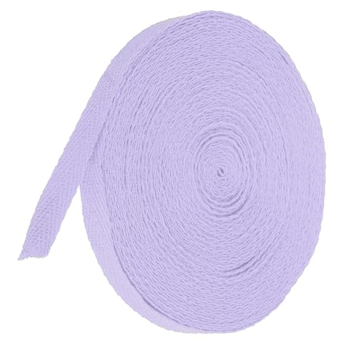 TA-VIGOR Baumwoll-Twillband, 10 mm, 9,1 m, Schrägband, Wimpelband, weiches natürliches Fischgrätenmuster, Gurtband, Rolle zum Nähen, Schneidern, Geschenkverpacken, Basteln, Hellviolett von TA-VIGOR
