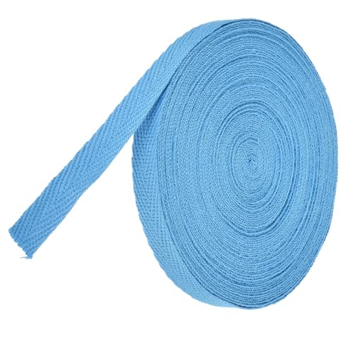 TA-VIGOR Baumwoll-Twillband, 10 mm, 9,1 m, Schrägband, Wimpelband, weiches natürliches Fischgrätenmuster, Gurtband, Rolle zum Nähen, Schneidern, Geschenkverpacken, Basteln, Meerblau von TA-VIGOR