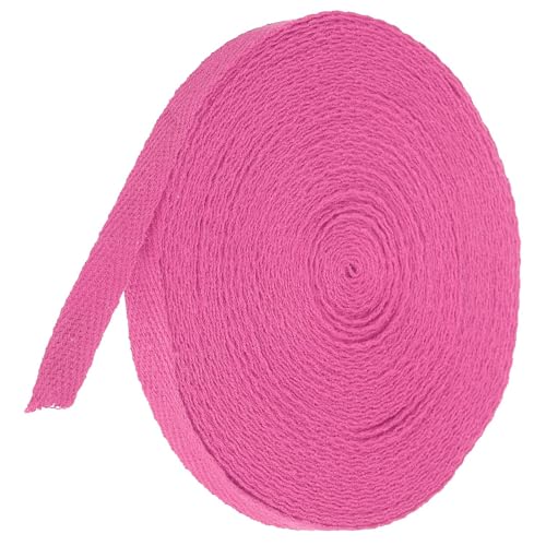TA-VIGOR Baumwoll-Twillband, 10 mm, 9,1 m, Schrägband, Wimpelband, weiches natürliches Fischgrätenmuster, Gurtband, Rolle zum Nähen, Schneidern, Geschenkverpacken, Basteln, Rosenrot von TA-VIGOR