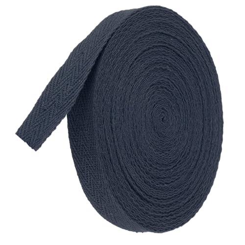 TA-VIGOR Baumwoll-Twillband, 15 mm, 9,1 m, Schrägband, Wimpelband, weiches natürliches Fischgrätenmuster, Gurtband, Rolle zum Nähen, Schneidern, Geschenkverpacken, Basteln, Blau, Lila von TA-VIGOR