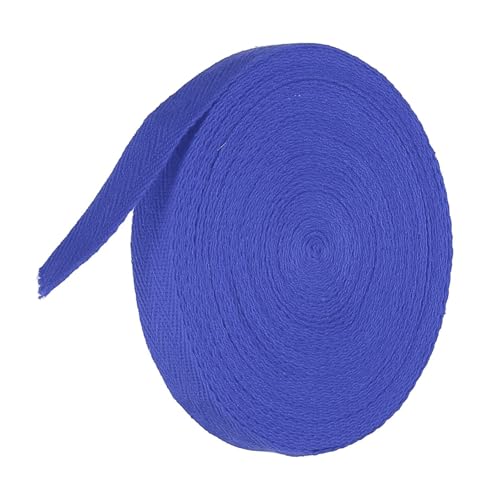 TA-VIGOR Baumwoll-Twillband, 15 mm, 9,1 m, Schrägband, Wimpelband, weiches natürliches Fischgrätenmuster, Gurtband, Rolle zum Nähen, Schneidern, Geschenkverpacken, Basteln, Dunkelblau von TA-VIGOR