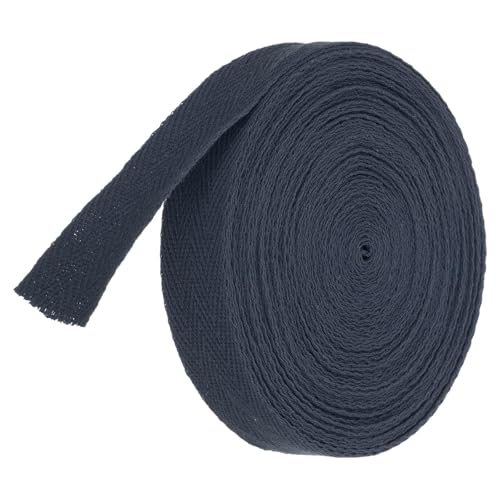 TA-VIGOR Baumwoll-Twillband, 20 mm, 9,1 m, Schrägband, Wimpelband, weiches natürliches Fischgrätenmuster, Gurtband, Rolle zum Nähen, Schneidern, Geschenkverpacken, Basteln, Blau, Lila von TA-VIGOR