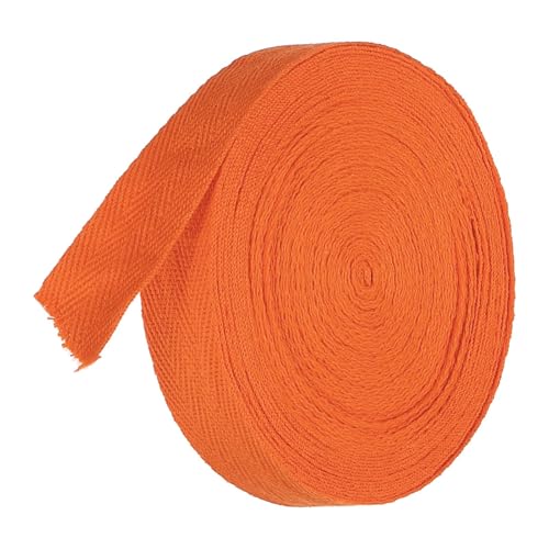 TA-VIGOR Baumwoll-Twillband, 20 mm, 9,1 m, Schrägband, Wimpelband, weiches natürliches Fischgrätenmuster, Gurtband, Rolle zum Nähen, Schneidern, Geschenkverpacken, Basteln, Orange TA-VIGOR Baumwoll-Twillband, 20 mm, 9,1 m, Schrägband, Wimpelband, weiches natürliches Fischgrätenmuster, Gurtband, Rolle zum Nähen, Schneidern, Geschenkverpacken, Basteln, Orange von TA-VIGOR