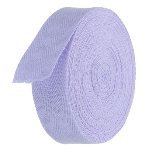 TA-VIGOR Baumwoll-Twillband, 25 mm, 9,1 m, Schrägband, Wimpelband, weiches natürliches Fischgrätenmuster, Gurtband, Rolle zum Nähen, Schneidern, Geschenkverpacken, Basteln, Hellviolett von TA-VIGOR