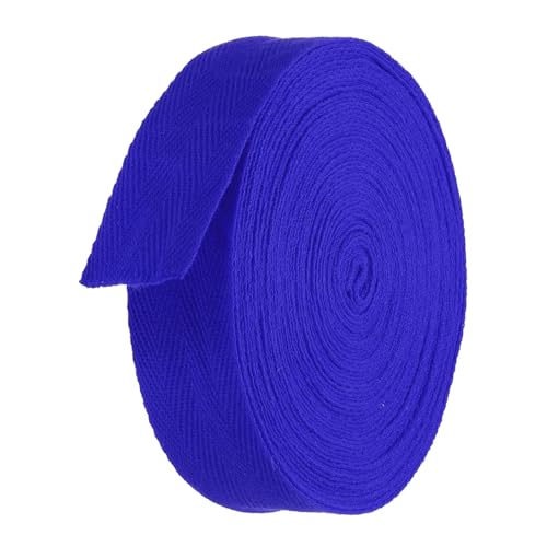 TA-VIGOR Baumwoll-Twillband, 30 mm, 9,1 m, Schrägband, Wimpelband, weiches natürliches Fischgrätenmuster, Gurtband, Rolle zum Nähen, Schneidern, Geschenkverpacken, Basteln, Dunkelblau von TA-VIGOR