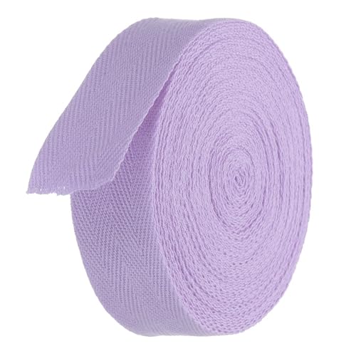 TA-VIGOR Baumwoll-Twillband, 30 mm, 9,1 m, Schrägband, Wimpelband, weiches natürliches Fischgrätenmuster, Gurtband, Rolle zum Nähen, Schneidern, Geschenkverpacken, Basteln, Hellviolett von TA-VIGOR