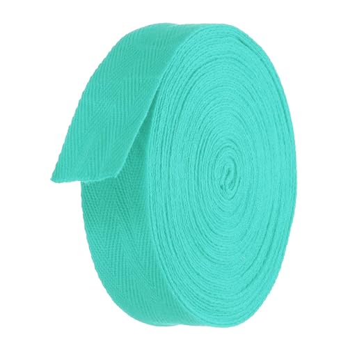 TA-VIGOR Baumwoll-Twillband, 30 mm, 9,1 m, Schrägband, Wimpelband, weiches natürliches Fischgrätenmuster, Gurtband, Rolle zum Nähen, Schneidern, Geschenkverpacken, Basteln, Himmelblau von TA-VIGOR