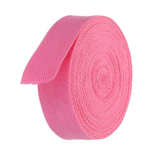 TA-VIGOR Baumwoll-Twillband, 30 mm, 9,1 m, Schrägband, Wimpelband, weiches natürliches Fischgrätenmuster, Gurtband, Rolle zum Nähen, Schneidern, Geschenkverpacken, Basteln, Rosa von TA-VIGOR