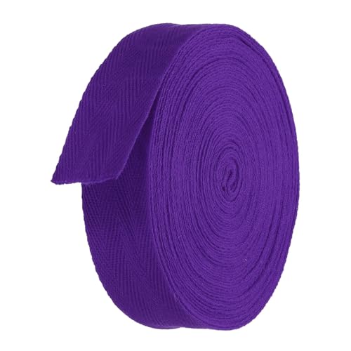 TA-VIGOR Baumwoll-Twillband, 30 mm, 9,1 m, Schrägband, Wimpelband, weiches natürliches Fischgrätenmuster, Gurtband, Rolle zum Nähen, Schneidern, Geschenkverpacken, Basteln, Violett von TA-VIGOR