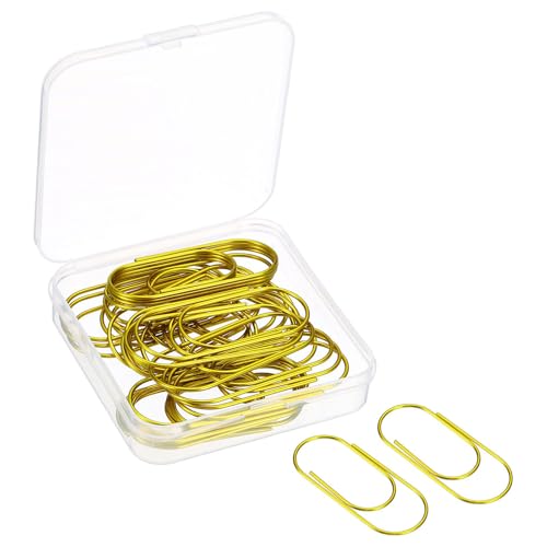 TA-VIGOR Breite Büroklammern, beschichtet, große Clips, Lesezeichen mit Box, 5,1 cm, goldfarben, für die Organisation von Büro, Zuhause, 30 Stück TA-VIGOR Breite Büroklammern, beschichtet, große Clips, Lesezeichen mit Box, 5,1 cm, goldfarben, für die Organisation von Büro, Zuhause, 30 Stück von TA-VIGOR