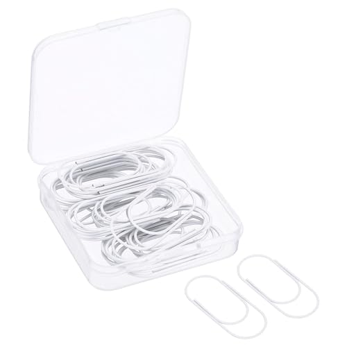 TA-VIGOR Breite Büroklammern, beschichtet, große Clips, Lesezeichen mit Box, 5,1 cm, weiß, für die Organisation von Büro, Zuhause, 30 Stück von TA-VIGOR