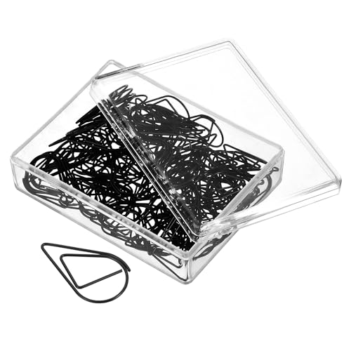 TA-VIGOR Büroklammer in Tropfenform, niedliche dekorative Clips, Lesezeichen mit Box, 2,5 cm, schwarz, für die Organisation von Büro, Zuhause, 100 Stück TA-VIGOR Büroklammer in Tropfenform, niedliche dekorative Clips, Lesezeichen mit Box, 2,5 cm, schwarz, für die Organisation von Büro, Zuhause, 100 Stück von TA-VIGOR