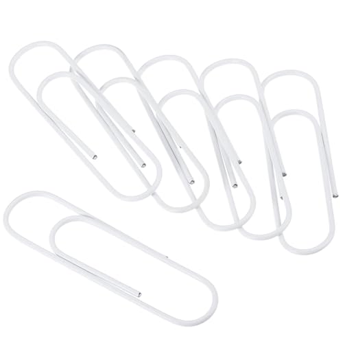 TA-VIGOR Büroklammern, groß, 9,9 cm, Vinylbeschichtet, um ein Reißen zu verhindern, Seiten für die Organisation von Büro, Zuhause, Weiß, 20 Stück TA-VIGOR Büroklammern, groß, 9,9 cm, Vinylbeschichtet, um ein Reißen zu verhindern, Seiten für die Organisation von Büro, Zuhause, Weiß, 20 Stück von TA-VIGOR