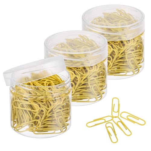 TA-VIGOR Büroklammern, klein, 2,8 cm, vinylbeschichtet, um ein Reißen zu verhindern, Seiten mit Box für die Organisation von Büro, Zuhause, Gelb, 600 Stück TA-VIGOR Büroklammern, klein, 2,8 cm, vinylbeschichtet, um ein Reißen zu verhindern, Seiten mit Box für die Organisation von Büro, Zuhause, Gelb, 600 Stück von TA-VIGOR