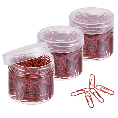 TA-VIGOR Büroklammern, klein, 2,8 cm, vinylbeschichtet, um ein Reißen zu verhindern, Seiten mit Box für die Organisation von Büro und Zuhause, Rot, 600 Stück TA-VIGOR Büroklammern, klein, 2,8 cm, vinylbeschichtet, um ein Reißen zu verhindern, Seiten mit Box für die Organisation von Büro und Zuhause, Rot, 600 Stück von TA-VIGOR
