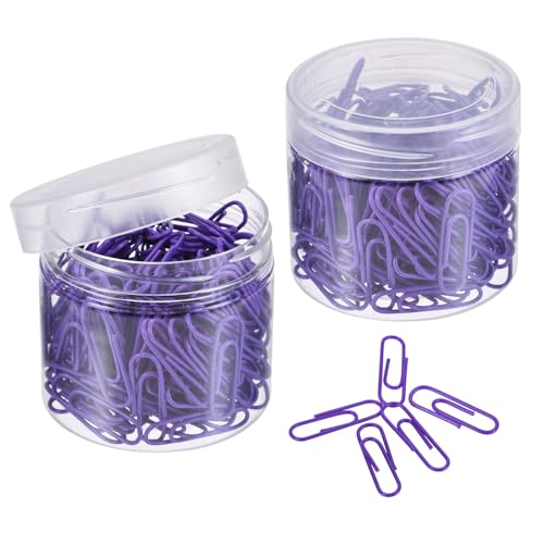 TA-VIGOR Büroklammern, klein, 2,8 cm, vinylbeschichtet, um ein Reißen zu verhindern, Seiten mit Box für die Organisation von Büro und Zuhause, Violett, 400 Stück TA-VIGOR Büroklammern, klein, 2,8 cm, vinylbeschichtet, um ein Reißen zu verhindern, Seiten mit Box für die Organisation von Büro und Zuhause, Violett, 400 Stück von TA-VIGOR