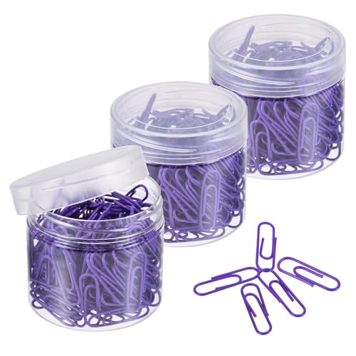 TA-VIGOR Büroklammern, klein, 2,8 cm, vinylbeschichtet, um ein Reißen zu verhindern, Seiten mit Box für die Organisation von Büro und Zuhause, Violett, 600 Stück TA-VIGOR Büroklammern, klein, 2,8 cm, vinylbeschichtet, um ein Reißen zu verhindern, Seiten mit Box für die Organisation von Büro und Zuhause, Violett, 600 Stück von TA-VIGOR