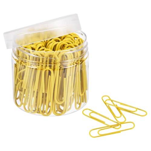 TA-VIGOR Büroklammern, mittelgroß, 5,1 cm, vinylbeschichtet, um ein Reißen zu verhindern, Seiten mit Box für die Organisation von Büro, Zuhause, Gelb, 100 Stück TA-VIGOR Büroklammern, mittelgroß, 5,1 cm, vinylbeschichtet, um ein Reißen zu verhindern, Seiten mit Box für die Organisation von Büro, Zuhause, Gelb, 100 Stück von TA-VIGOR