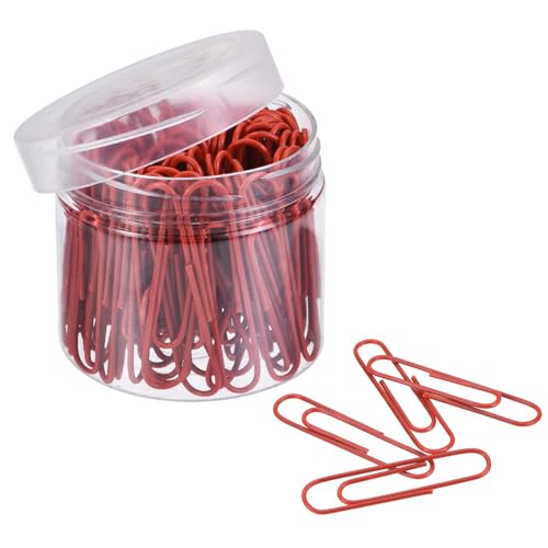 TA-VIGOR Büroklammern, mittelgroß, 5,1 cm, vinylbeschichtet, um ein Reißen zu verhindern, Seiten mit Box für die Organisation von Büro und Zuhause, Rot, 100 Stück TA-VIGOR Büroklammern, mittelgroß, 5,1 cm, vinylbeschichtet, um ein Reißen zu verhindern, Seiten mit Box für die Organisation von Büro und Zuhause, Rot, 100 Stück von TA-VIGOR