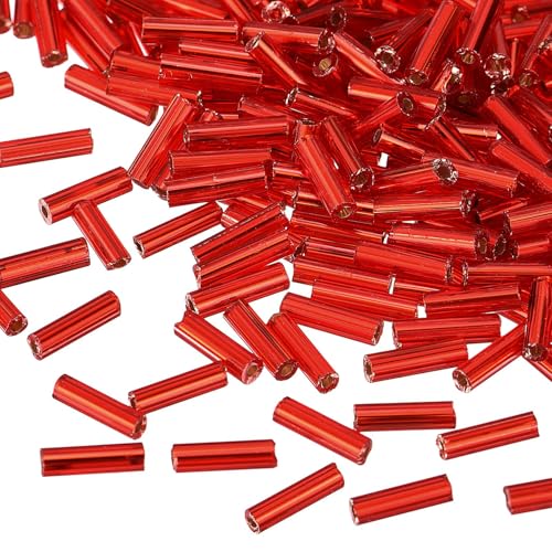 TA-VIGOR Rote Glasperlen, 6 x 1,7 mm, Abstandshalter für Schmuckherstellung, DIY-Halsketten, Armbänder, Ohrringe, Perlenhandwerk und Zubehör, 1300 Stück von TA-VIGOR