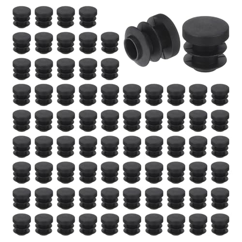 TA-VIGOR Runde Kunststoff-Endkappen, 14 mm, schwarze PE-Rohrstopfen für Stuhl, Tisch, Möbelbeine, Gleitbodenschutz, Rohrkappen für Bank, Hocker, Rahmen, Rohrendabdeckungen, 76 Stück von TA-VIGOR