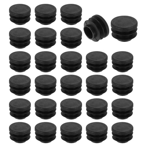 TA-VIGOR Runde Kunststoff-Endkappen, 16 mm, schwarze PE-Rohrstopfen für Stuhl, Tisch, Möbelbeine, Gleitbodenschutz, Rohrkappen für Bank, Hocker, Rahmen, Rohrendabdeckungen, 28 Stück von TA-VIGOR