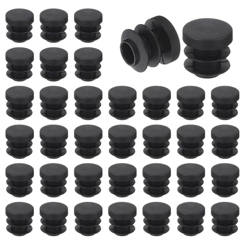 TA-VIGOR Runde Kunststoff-Endkappen, 16 mm, schwarze PE-Rohrstopfen für Stuhl, Tisch, Möbelbeine, Gleitbodenschutz, Rohrkappen für Bank, Hocker, Rahmen, Rohrendabdeckungen, 36 Stück von TA-VIGOR