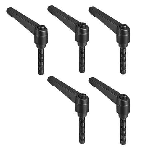 TA-VIGOR Verstellbare Klemmhebelgriffe, M8 x 40 mm, Verriegelung, Schnellspanner, Druckknopf-Ratschenschrauben, Aluminiumlegierung, Außengewinde, Bolzen für Maschinen und Geräte, 5 Stück von TA-VIGOR