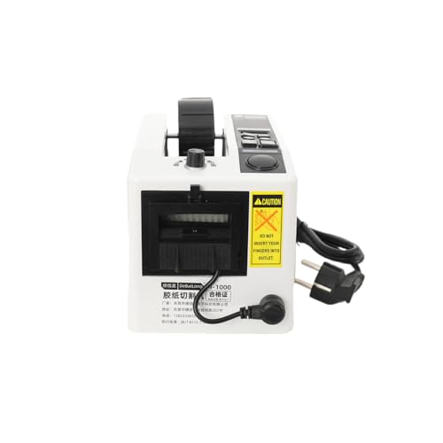 TABODD M-1000 Automatische Bandspender 20-999 Mm Schnittlänge, 7-50 mm Breite des Klebebandes Elektrische Klebebandschneidemaschine, Verpackungsbandspender für Verschiedene Klebebänder(EU Plug) von TABODD