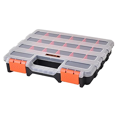 TACTIX Sortimentskasten Organizer Box Kleinteilemagazin Sortierbox (25,5 x 21 x 4 cm) von TACTIX
