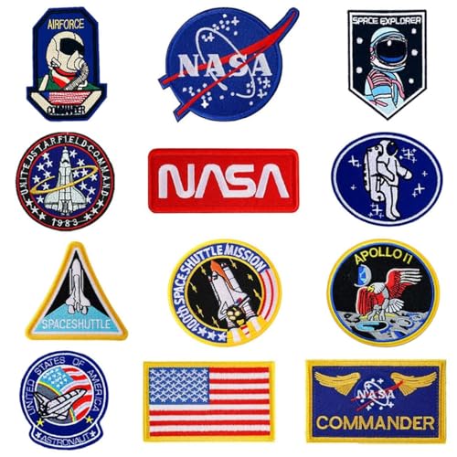 12 Stück Astronaut Aufnäher Patches,Aufnäher zum Aufbügeln Astronaut,Aufnäher für NASA 12 Stück Astronaut Aufnäher Patches,Aufnäher zum Aufbügeln Astronaut,Aufnäher für NASA von TACUKBN