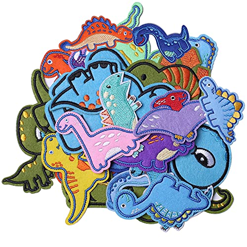 TACVEL Dinosaurier-Flicken zum Aufbügeln für Kinderkleidung, Dinosaurier-Motiv, bestickt, zum Aufnähen für Jacken, Rucksäcke, Mützen, Jeans zum Dekorieren von Kleidung, 26 Stück TACVEL Dinosaurier-Flicken zum Aufbügeln für Kinderkleidung, Dinosaurier-Motiv, bestickt, zum Aufnähen für Jacken, Rucksäcke, Mützen, Jeans zum Dekorieren von Kleidung, 26 Stück von TACVEL