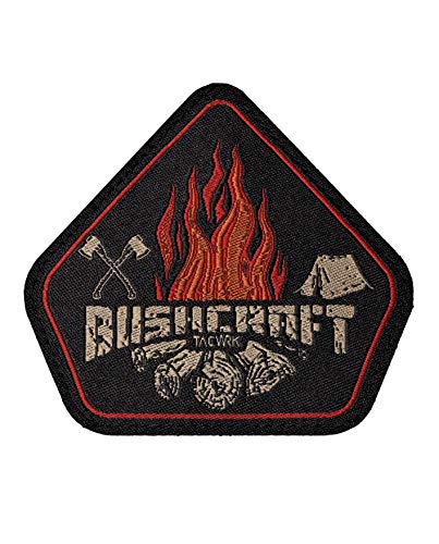 TACWRK Bushcraft Patch Gewebt Outdoor Survival Aufnäher Fun Morale Patch Schwarz Rot von TACWRK