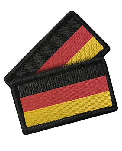 TACWRK Patch Deutschlandflagge mit Klettrückseite gewebt Doppelpack 52 x 29 mm von TACWRK