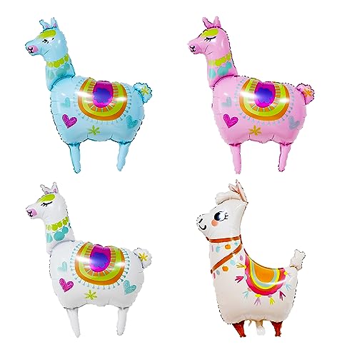 TACYKIBD 4pcs Lama Alpaka Gehen Haustier Ballon, Riesige Tier Folie Ballons Mylar Folie Ballon für Baby Dusche Kinder Geburtstag Party Dekoration Supplies von TACYKIBD