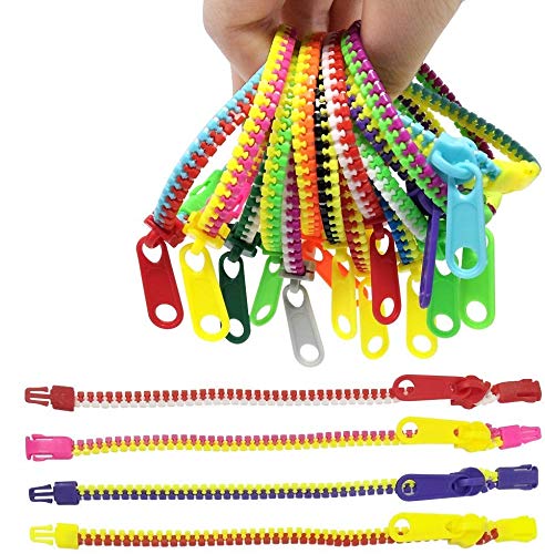 TADAE 48 Stück Zappeln Reißverschluss-Armbänder Spielzeug zum Party von TADAE