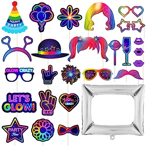 25 Stück Fotokabinen-Requisiten, 1 Stück Fotorahmen-Luftballons, Neonmuster, Lustige Selfie-Requisiten, Partydekorationen, Partyzubehör-Dekorationen, Partyzubehör, Geburtstags-Requisiten 25 Stück Fotokabinen-Requisiten, 1 Stück Fotorahmen-Luftballons, Neonmuster, Lustige Selfie-Requisiten, Partydekorationen, Partyzubehör-Dekorationen, Partyzubehör, Geburtstags-Requisiten von TAFACE