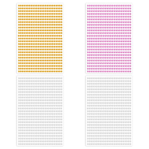 3000 Stück Strass, Gold und Silber Aufkleber aus Kunststoff - Runde Kristall Strasssteine für Edelsteine (3 mm) von TAFACE