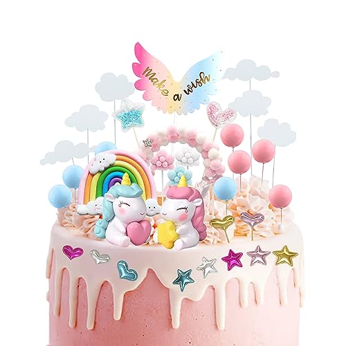 34 Stück Regenbogen-Pferde-Kuchenaufsätze, Geburtstags-Kuchenaufsätze, Regenbogen-Kuchenaufsätze, Herz-Sterne-Kuchenaufsätze, Rosa Romantische Kuchenaufsätze Für Kinder, Mädchen Und Jungen 34 Stück Regenbogen-Pferde-Kuchenaufsätze, Geburtstags-Kuchenaufsätze, Regenbogen-Kuchenaufsätze, Herz-Sterne-Kuchenaufsätze, Rosa Romantische Kuchenaufsätze Für Kinder, Mädchen Und Jungen von TAFACE