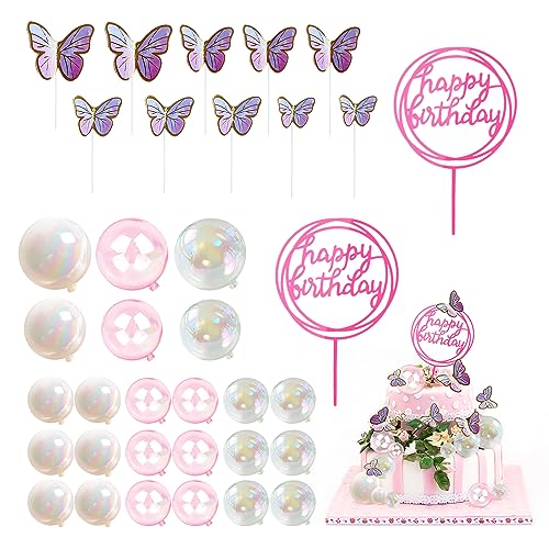 36 Stück bunte Kuchendekorationen, Cupcake-Dekoration, Kugelkuchendekoration, Kuchendekoration für Geburtstag, Basteln, Kuchendekoration Schmetterling 36 Stück bunte Kuchendekorationen, Cupcake-Dekoration, Kugelkuchendekoration, Kuchendekoration für Geburtstag, Basteln, Kuchendekoration Schmetterling von TAFACE
