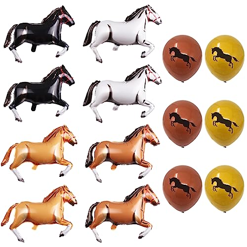 8 Stück pferdeförmige Luftballons, 6 Stück runde Luftballons, Pferdeförmige Folienballons, Jumbo-Ballons, Partydekorationen, Perfekt für Geburtstagsfeiern, Cowboy-Partys, Babypartys 8 Stück pferdeförmige Luftballons, 6 Stück runde Luftballons, Pferdeförmige Folienballons, Jumbo-Ballons, Partydekorationen, Perfekt für Geburtstagsfeiern, Cowboy-Partys, Babypartys von TAFACE