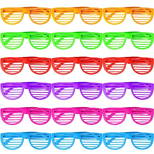 TAFACE 18 Stück Ausgeschnittene Shutter-Sonnenbrillen, Neonbrillen, Disco-Stil, Fotozubehör, Partygeschenke, Robust Und Langlebig, Geeignet Für Bälle, Fotoshootings Und Verschiedene Partys. von TAFACE