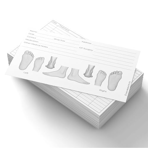 100 Einweg-Podologie-Aufzeichnungskarten – 15,2 x 10,2 cm oder 12,7 x 20,3 cm – schwerer Karton, Fußdiagramme für Anmerkungen – Patientenbehandlung & Notizen für Podologen und Fußgesundheitspraktiker 100 Einweg-Podologie-Aufzeichnungskarten – 15,2 x 10,2 cm oder 12,7 x 20,3 cm – schwerer Karton, Fußdiagramme für Anmerkungen – Patientenbehandlung & Notizen für Podologen und Fußgesundheitspraktiker von TAFS