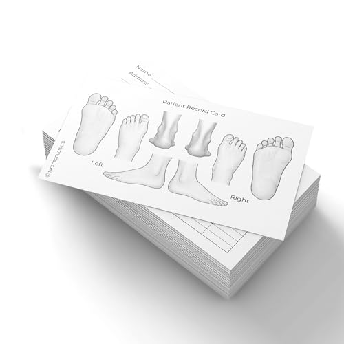 100 Einweg-Podologie-Aufzeichnungskarten – 15,2 x 10,2 cm oder 12,7 x 20,3 cm – schwerer Karton, Fußdiagramme für Anmerkungen – Patientenbehandlung & Notizen für Podologen und Fußgesundheitspraktiker 100 Einweg-Podologie-Aufzeichnungskarten – 15,2 x 10,2 cm oder 12,7 x 20,3 cm – schwerer Karton, Fußdiagramme für Anmerkungen – Patientenbehandlung & Notizen für Podologen und Fußgesundheitspraktiker von TAFS