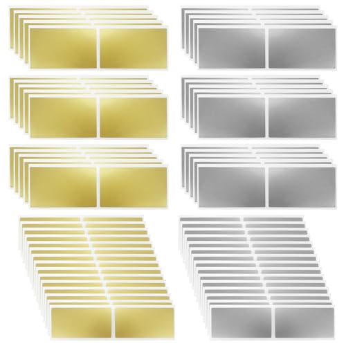120 Stück Rubbelaufkleber Gold/Silber 2 Größe Groß Rubbellose Selber Machen Rubbel Etiketten Rubbelsticker Rubbeletiketten zum Aufkleben für Party Spiele Geschenk Postkarte Bastelarbeiten von TAGOQUEN