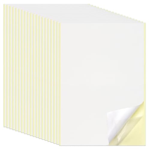 TAIANJI 20 Blatt Doppelseitige Klebefolie, Transparentes Doppelseitiges A5 Extra Stark Klebeband Dünn Klebefolie Stoff mit Gelben Liner für Basteln Kunsthandwerk (21.5x15cm) von TAIANJI