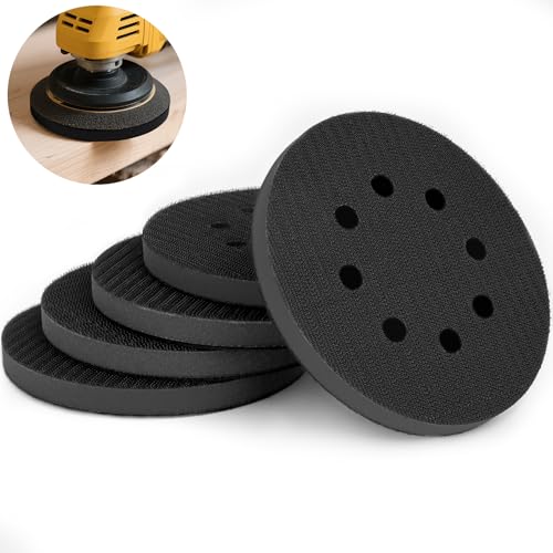 TAIANJI 5 Stück Schleifteller Schoner Softauflage, 125 mm Schwamm Interface Pad Kissen Pad Klett für Schleifmaschinen (8 LöCher) von TAIANJI